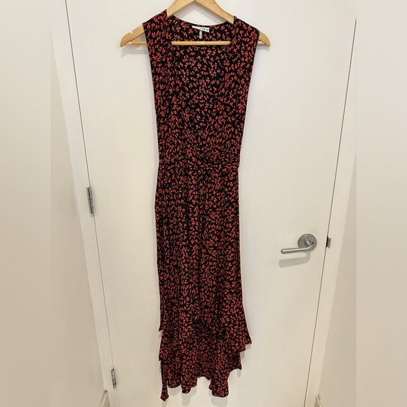 Ganni Wrap Print Midi Dress US Small – Elegant, Flowy, Statement Piece, NWOT - Picture 2 of 3